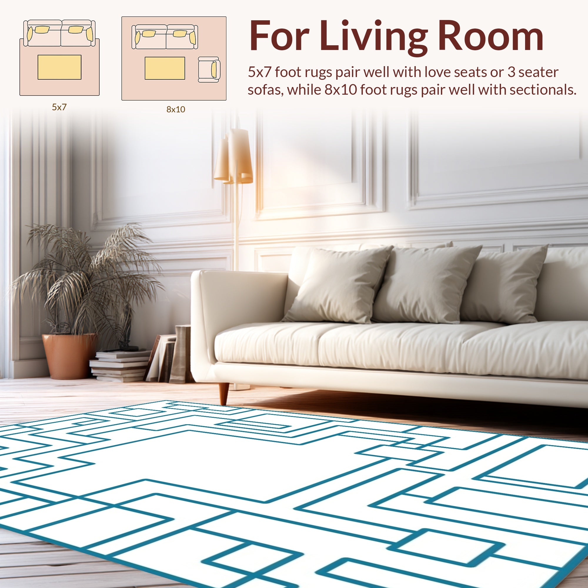 Labyrinth Geometric Patterned Design Rug