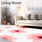 Pink Floral Blooms Pattern Rug