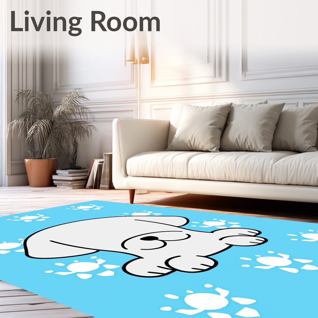 Cute Dog Paw Print Pattern Rug