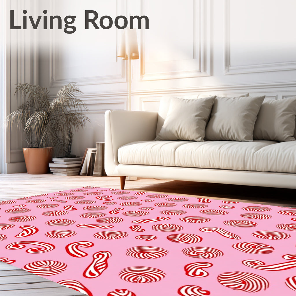 Silly Red White Swirl Candy Rug