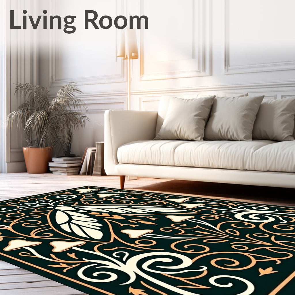 Mystical Moth With Mushroom Flourish Pattern Rug