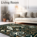 Mystical Moth With Mushroom Flourish Pattern Rug
