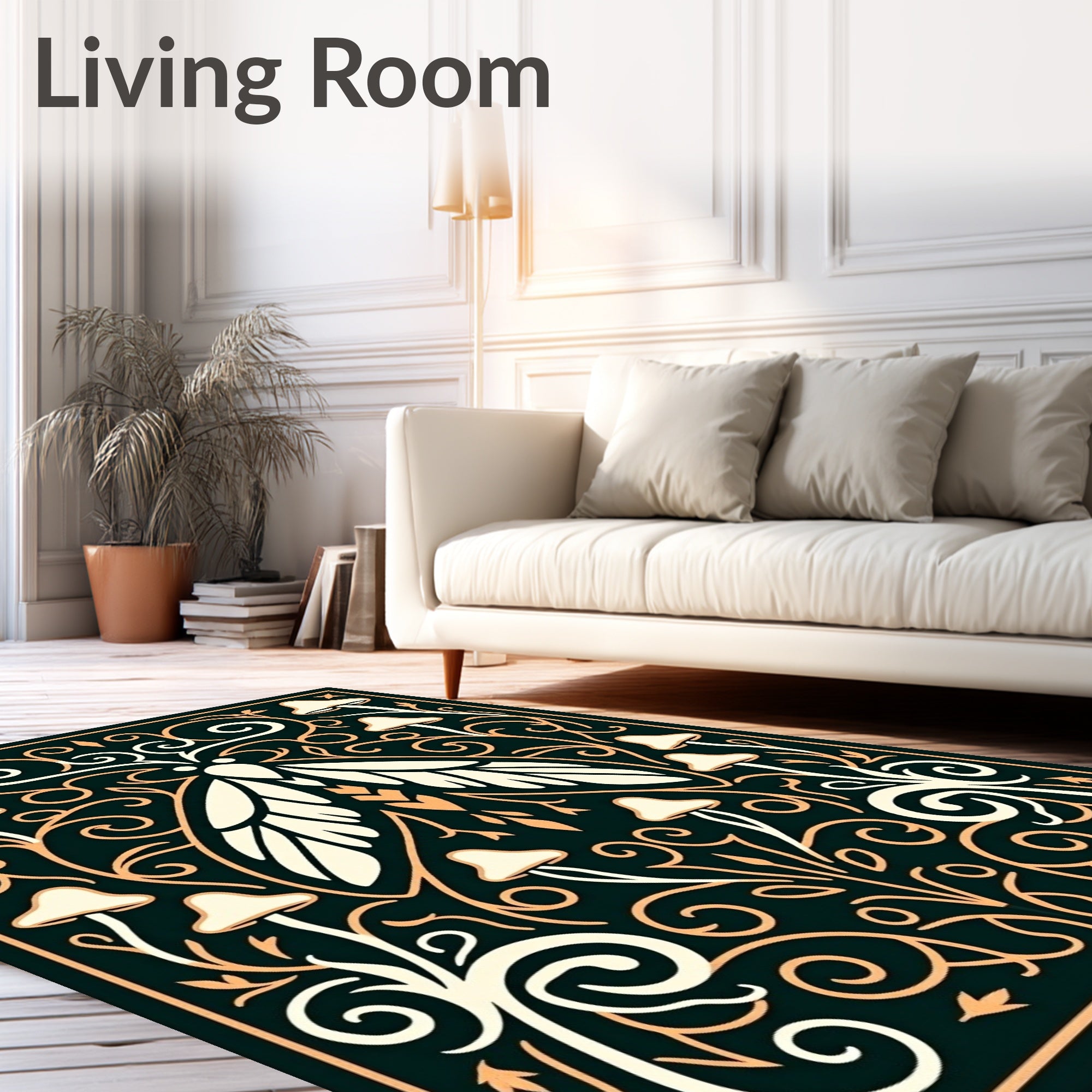 Mystical Moth With Mushroom Flourish Pattern Rug
