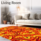 Abstract Warm Swirls Mandala Pattern Rug