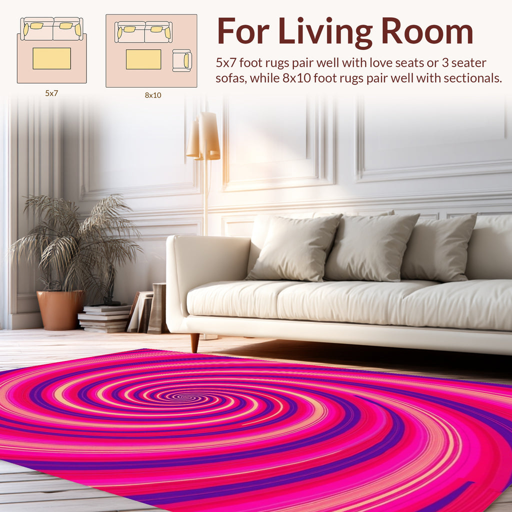 Vibrant Pink Purple Swirl Pattern Rug