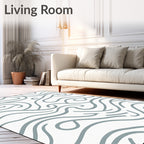 Abstract Swirls Waves Design Rug