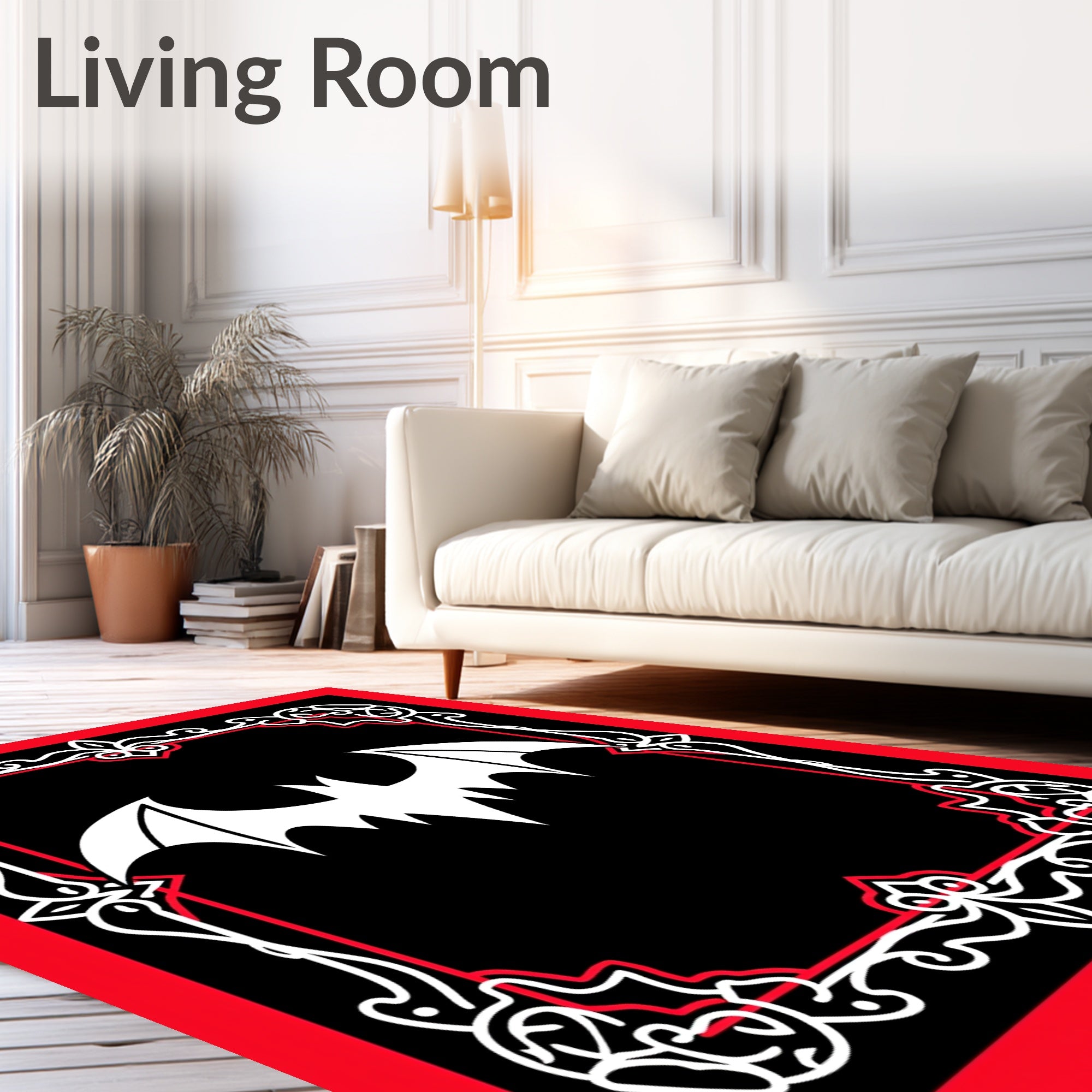 Gothic Bat Frame Designer Rug