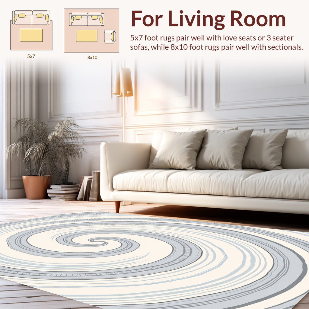 Swirling Lines Abstract Pattern Rug