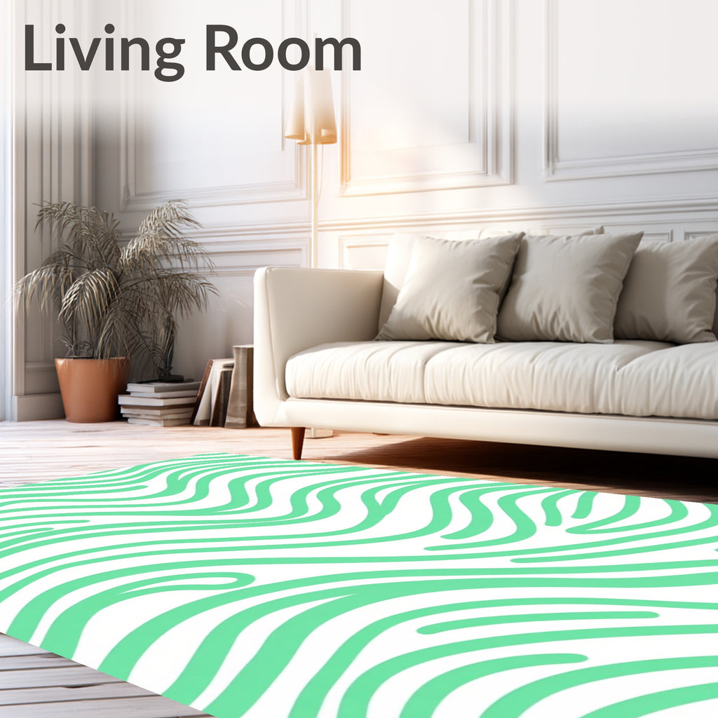 Mint Wave Organic Texture Rug