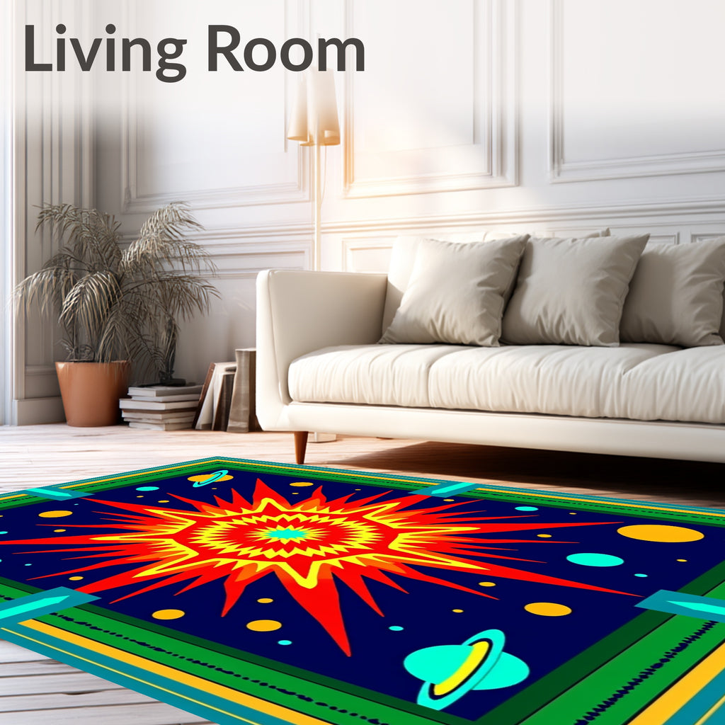 Vibrant Sun Burst Cosmic Explosion Rug