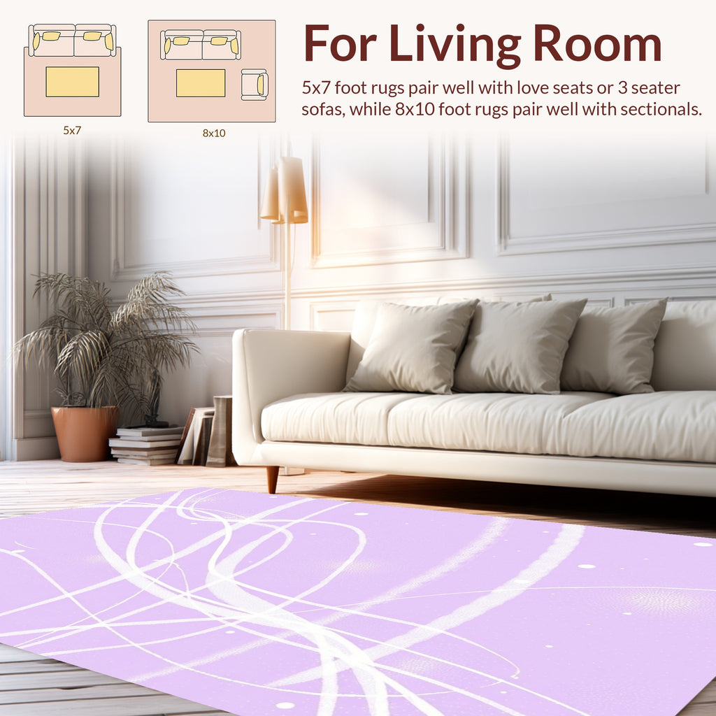 Pastel Swirls Subtle Texture Rug