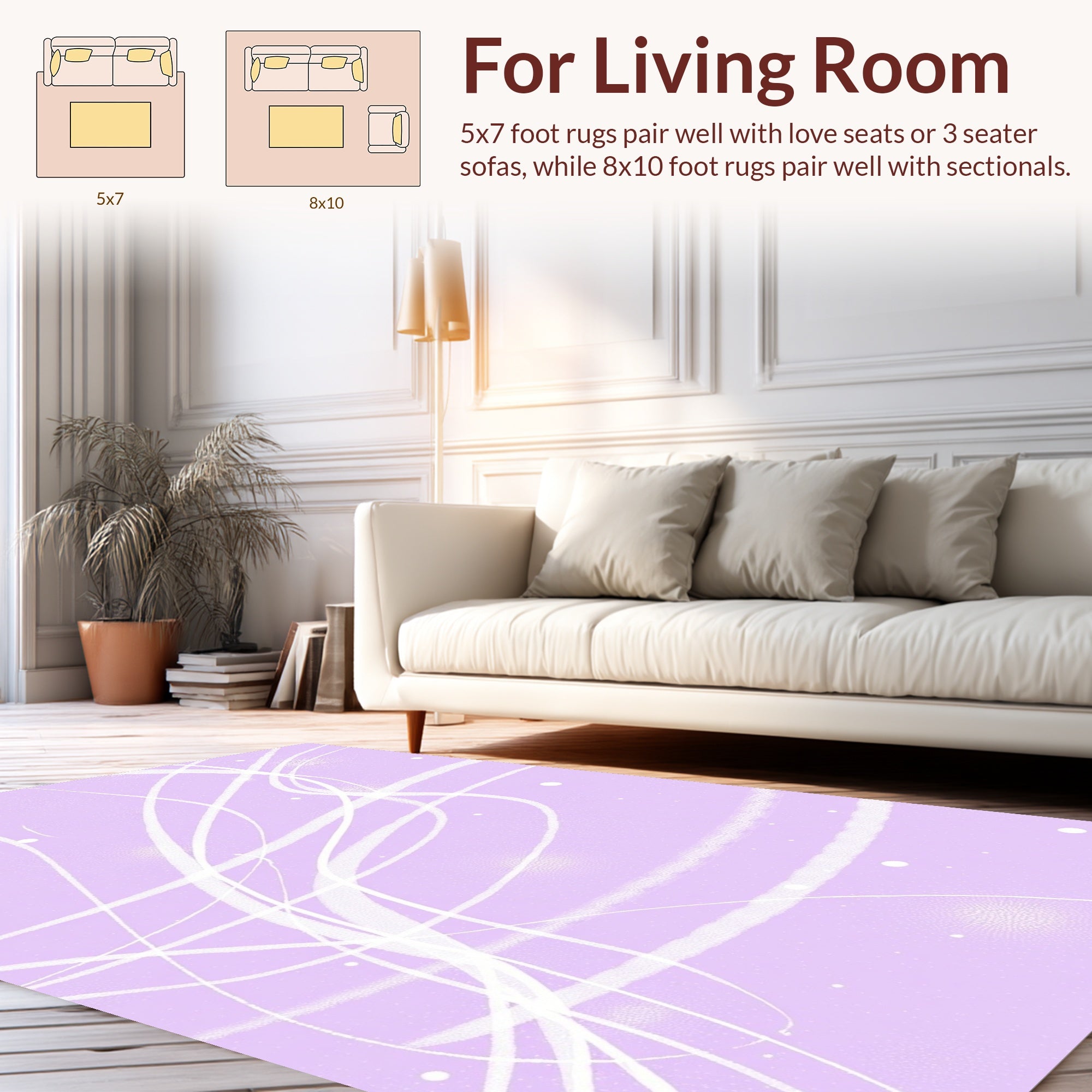 Pastel Swirls Subtle Texture Rug