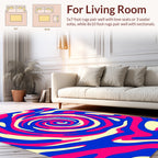 Vibrant Swirl Patterned Abstract Design Rug