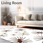 Halloween Spiderweb Brown Pattern Rug