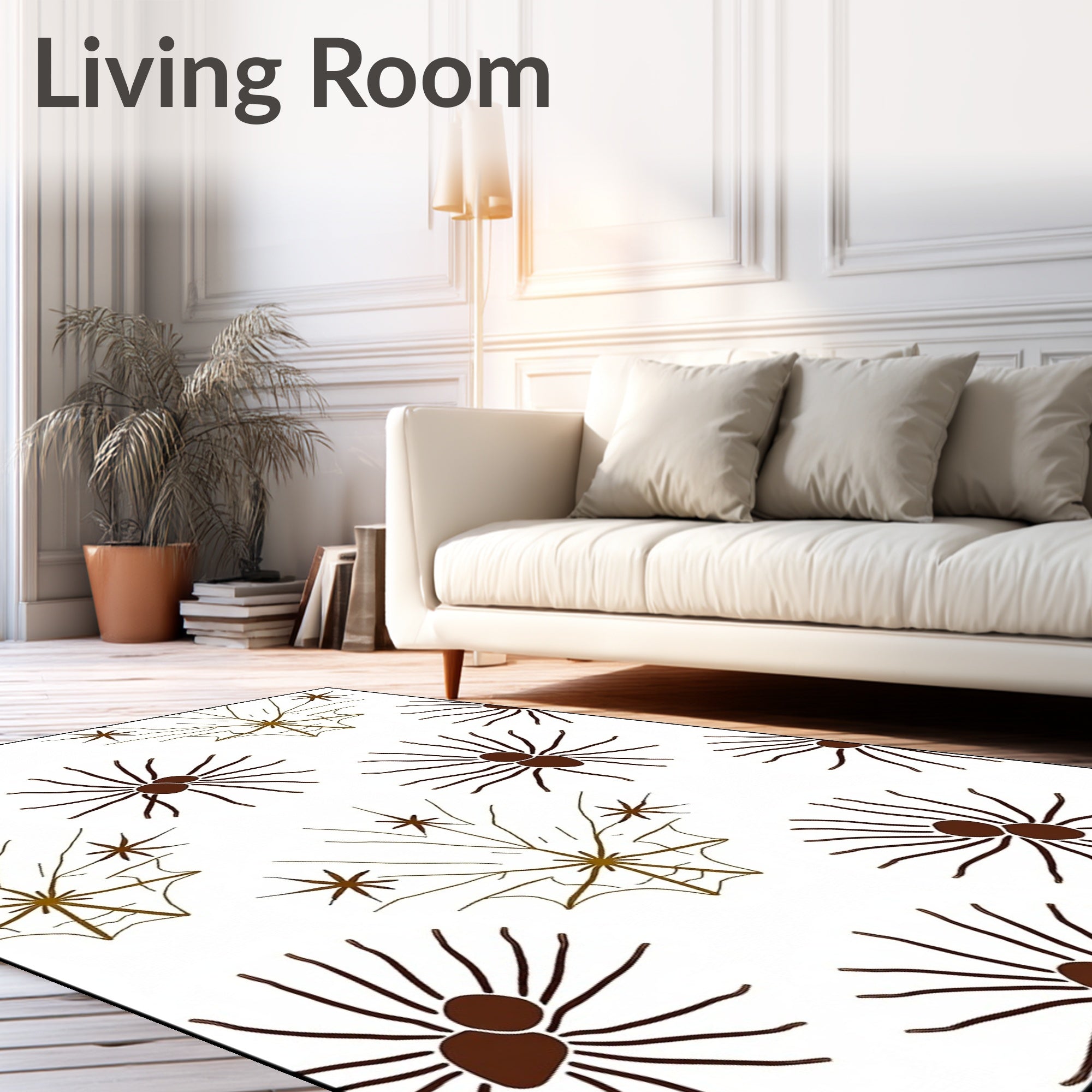 Halloween Spiderweb Brown Pattern Rug