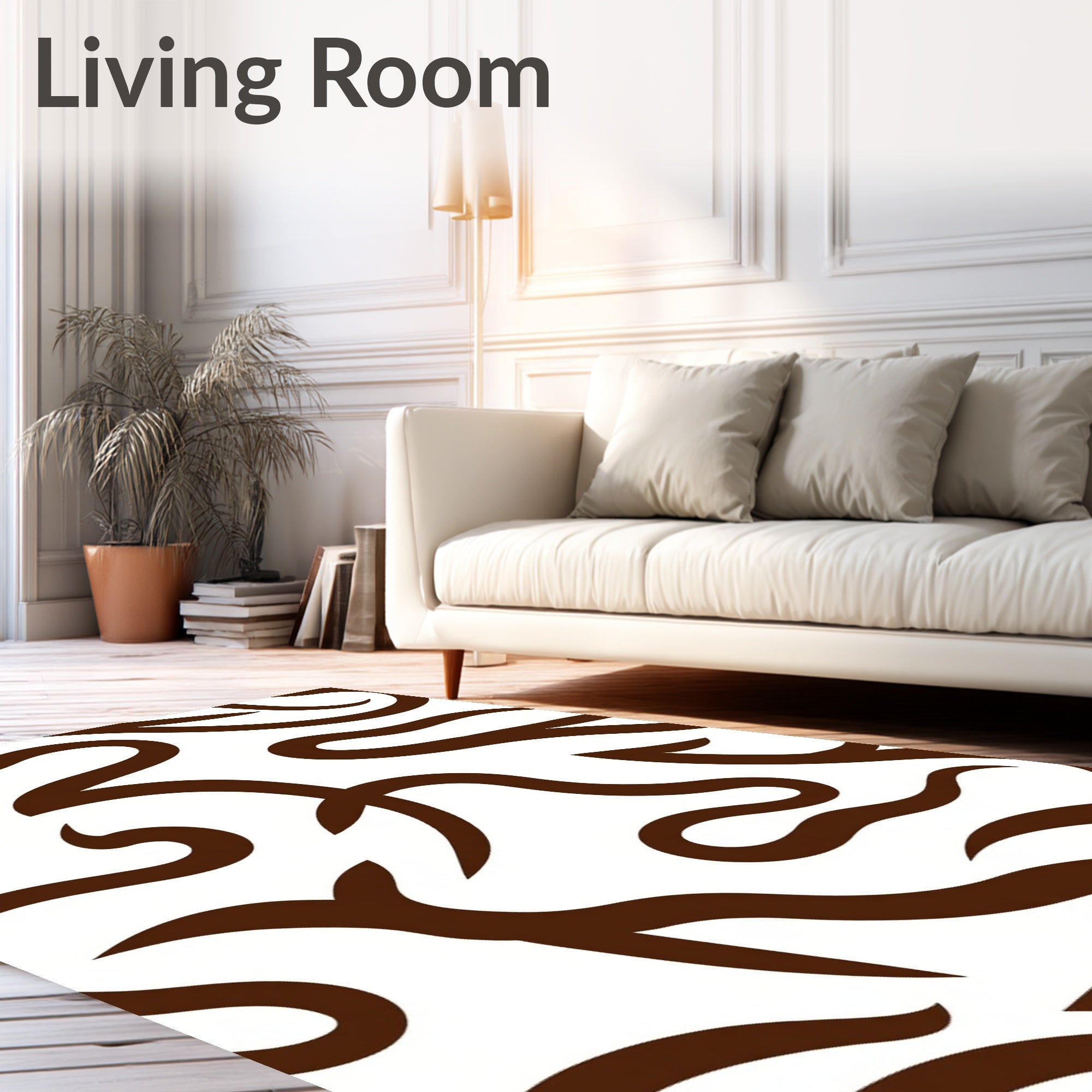 Brown Swirl Abstract Art Rug