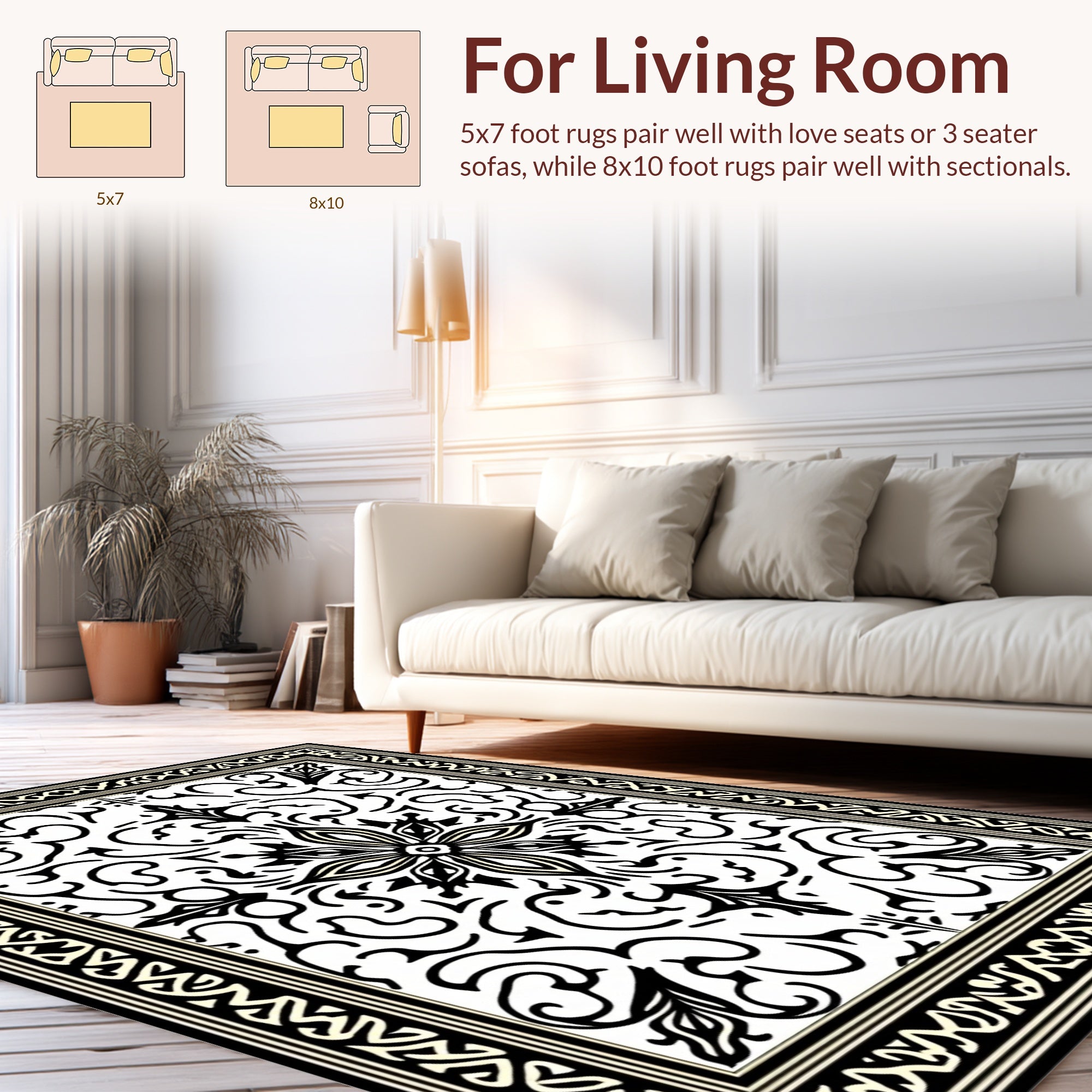 Classic Floral Inlay Art Rug