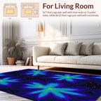 Bold Floral Stencil With Speckled Background Rug