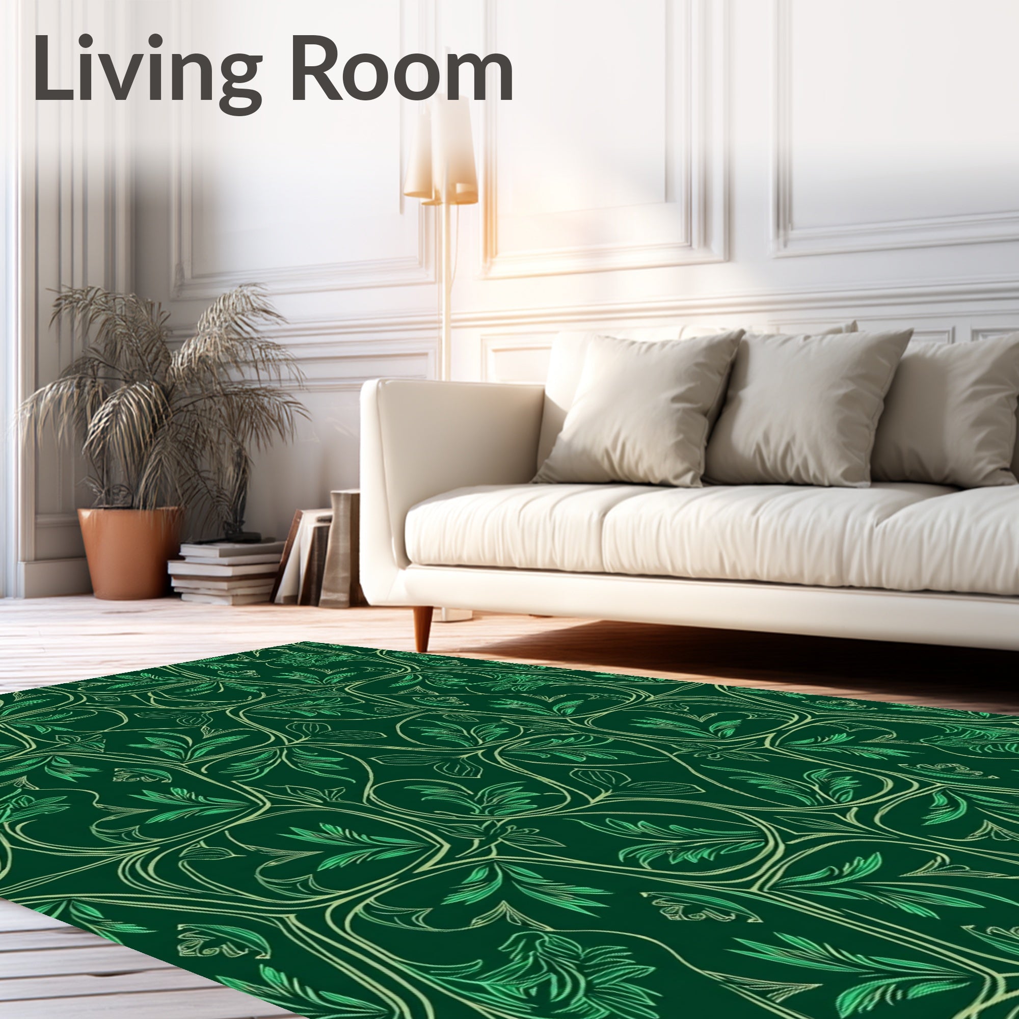 Emerald Forest Vines Pattern Rug