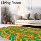 Vibrant Swirls Floral Pattern Design Rug