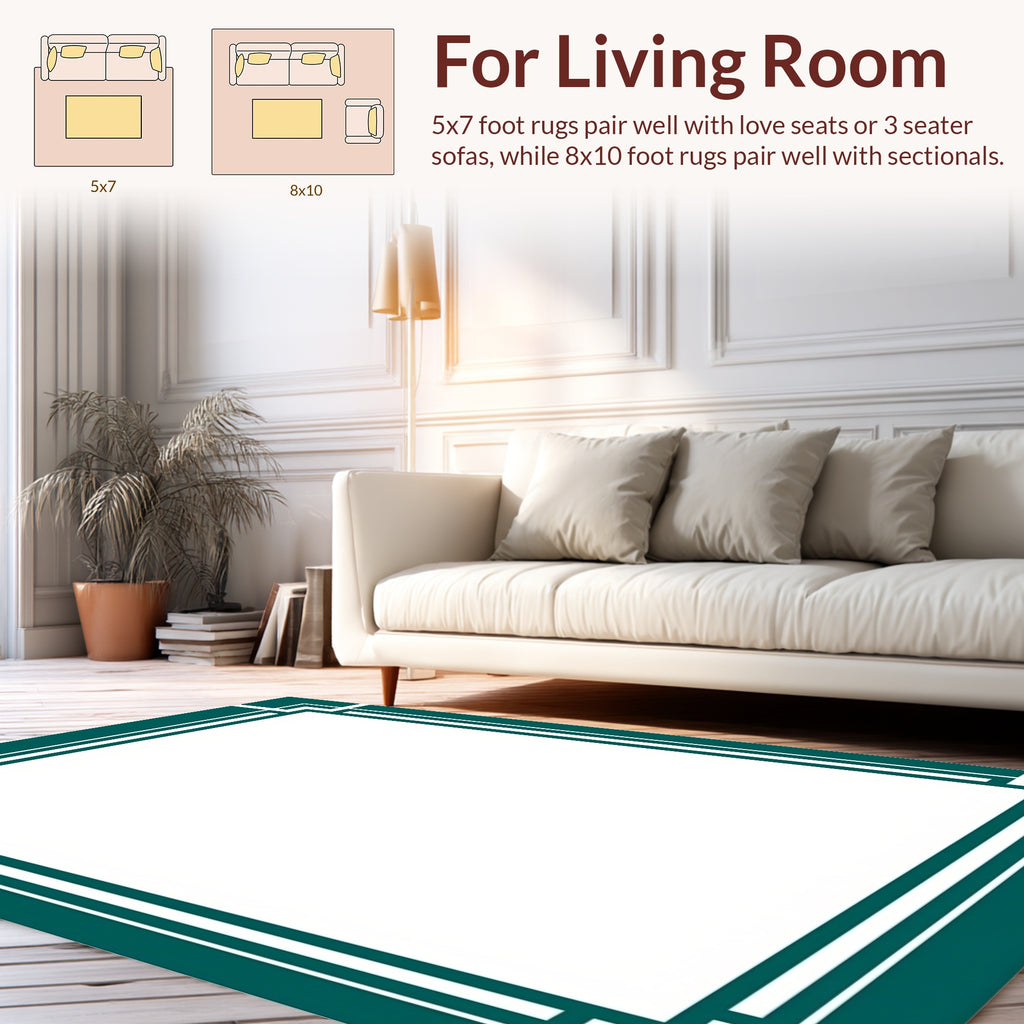 Classic Geometric Border Pattern Rug