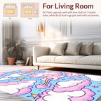 Dreamy Clouds And Stars Pattern Rug