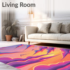 Vibrant Swirling Cloud Sunset Rug