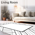Monochromatic Geometric Herringbone Pattern Rug