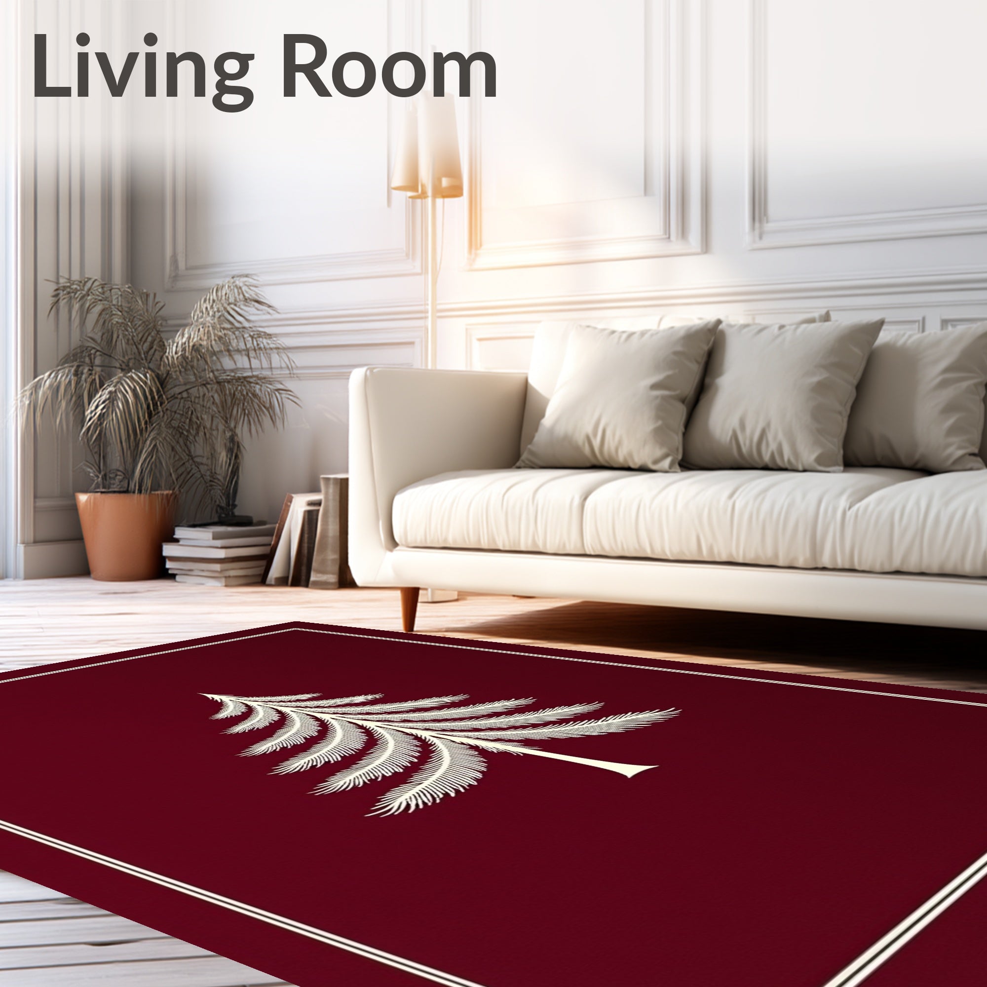 Classic Fir Tree Silhouette Design Rug