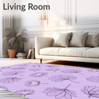 Floral Print With Lavender Hues Rug