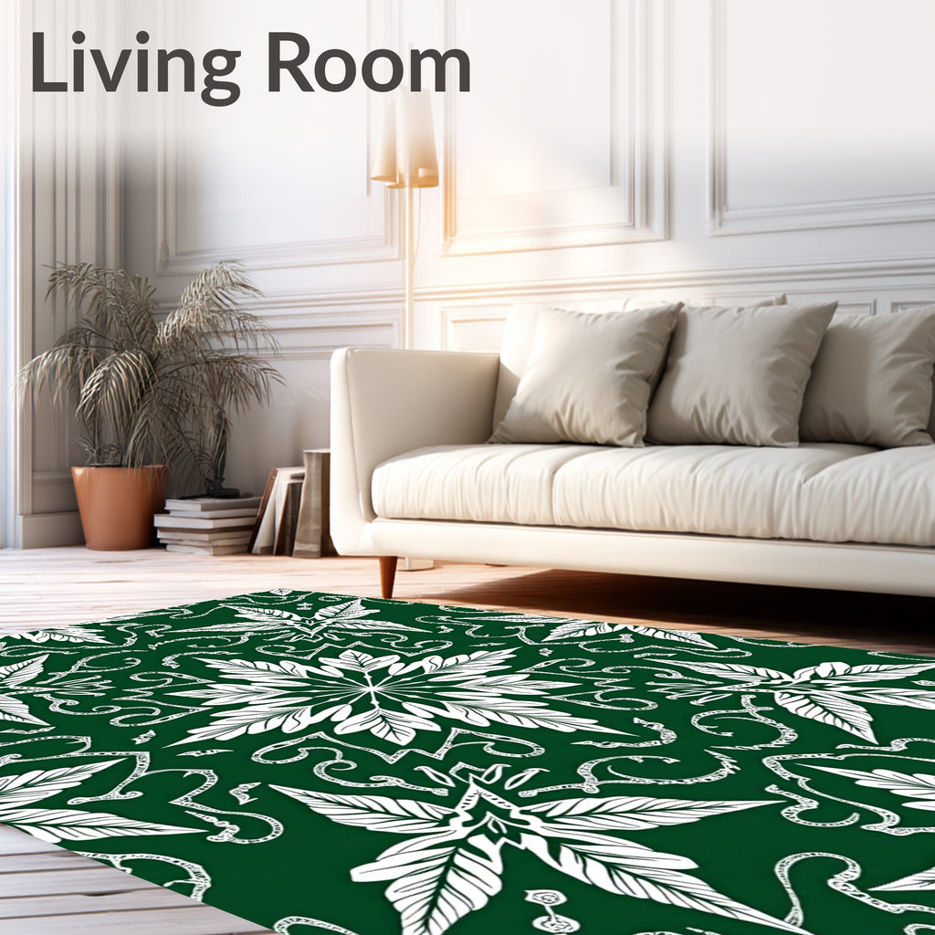 Symmetrical Floral Leaf Pattern Design Rug