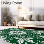 Symmetrical Floral Leaf Pattern Design Rug