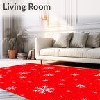 Red Snowflake Pattern Rug