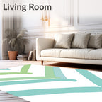 Verdant Teal Chevron Pattern Rug
