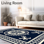 Nautical Compass Anchor Patterned Rug