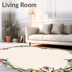 Elegant Pink Floral Vine Pattern Rug