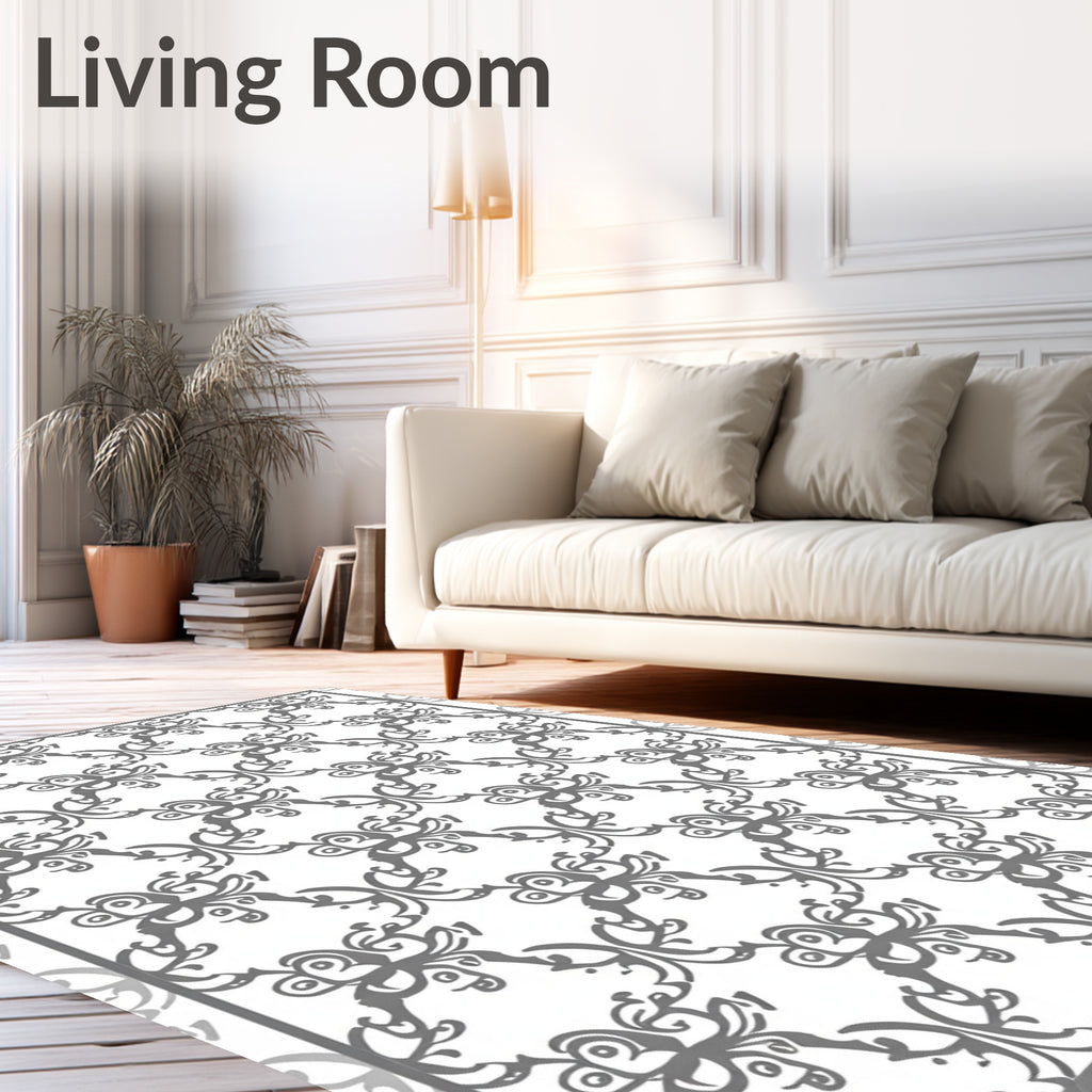Art Nouveau Inspired Floral Pattern Rug