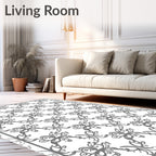 Art Nouveau Inspired Floral Pattern Rug