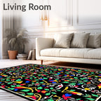 Vibrant Floral Trumpet Motif Rug