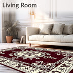Classic Floral Swirl Ivory Pattern Rug