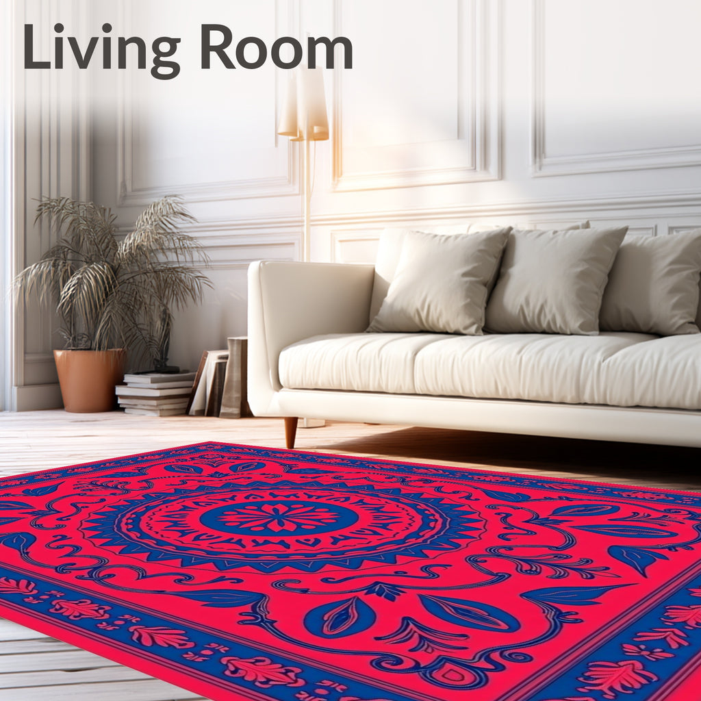 Bold Floral Mandala Design Rug