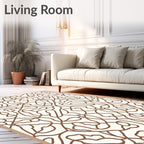 Abstract Vine Pattern Overlay Rug