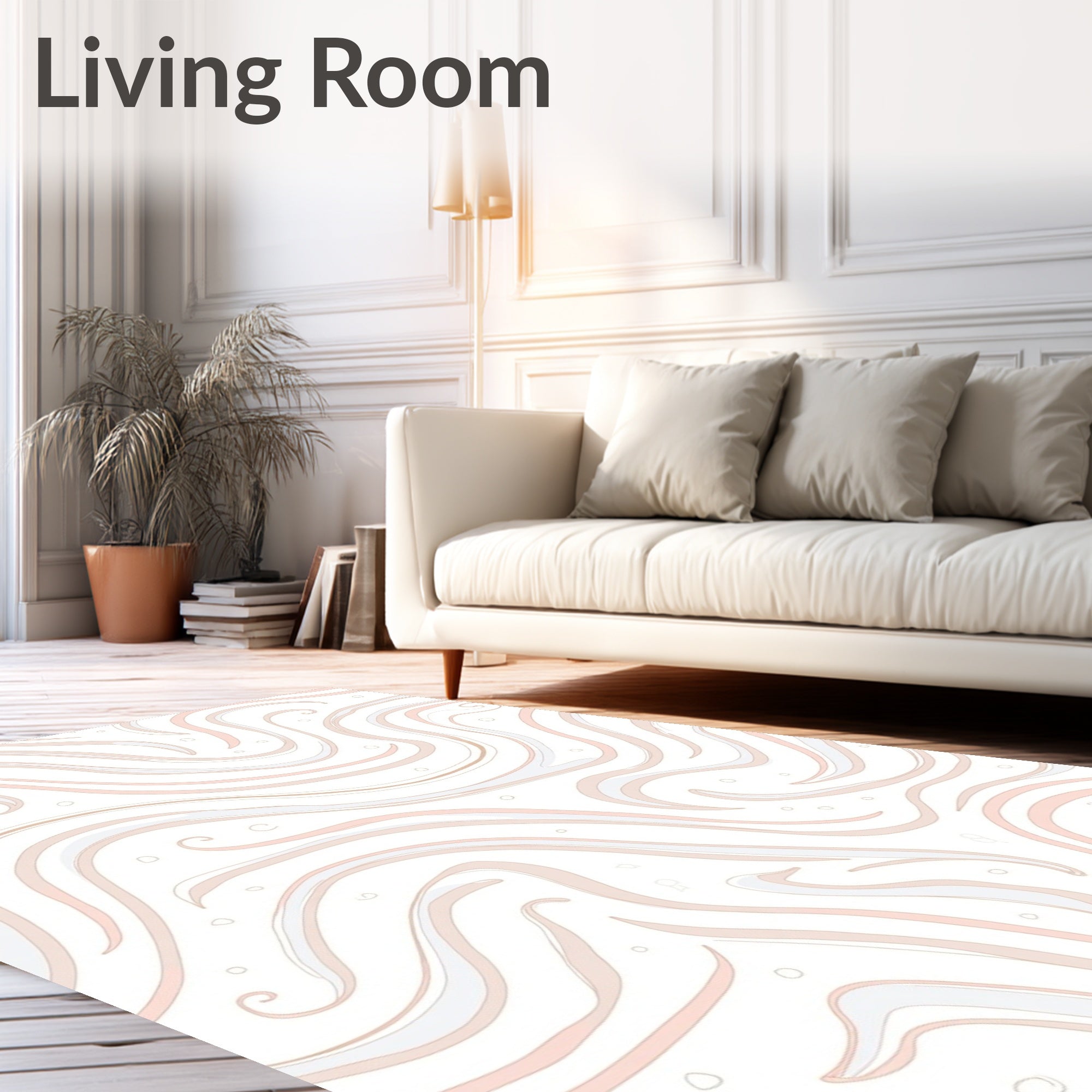 Soft Pastel Swirl Pattern Rug
