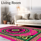 Bold Geometric Mandala Floral Design Rug