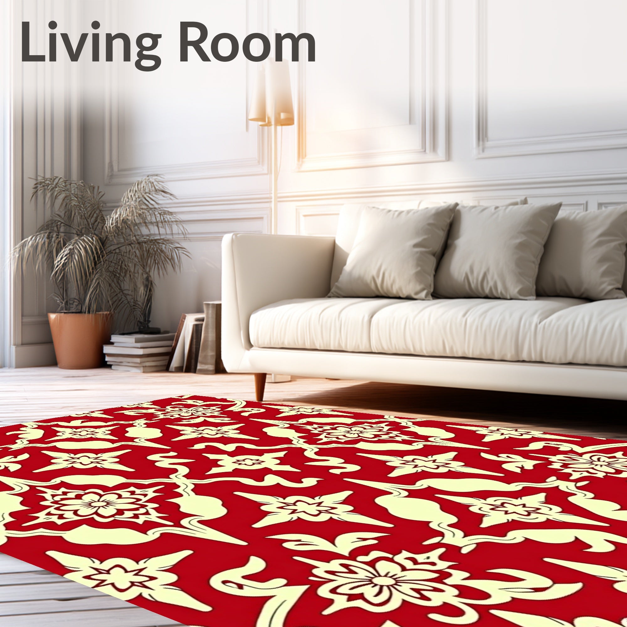 Tonal Floral Lattice Pattern Rug