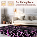 Black White Branching Geometric Design Rug