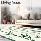 Modern Green Bamboo Forest Design Rug
