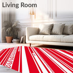 Red White Swirl Candy Cane Stripes Rug