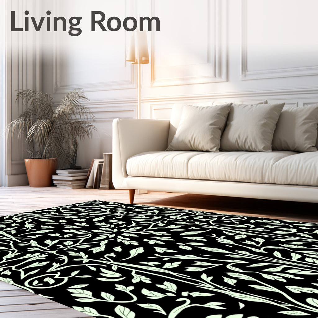 Whimsical Botanical Vine Pattern Rug