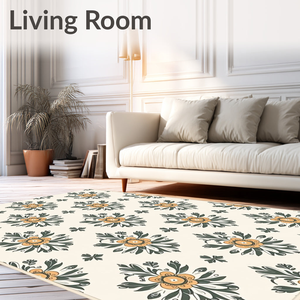 Floral Damask Style with 2 Colors Rug
